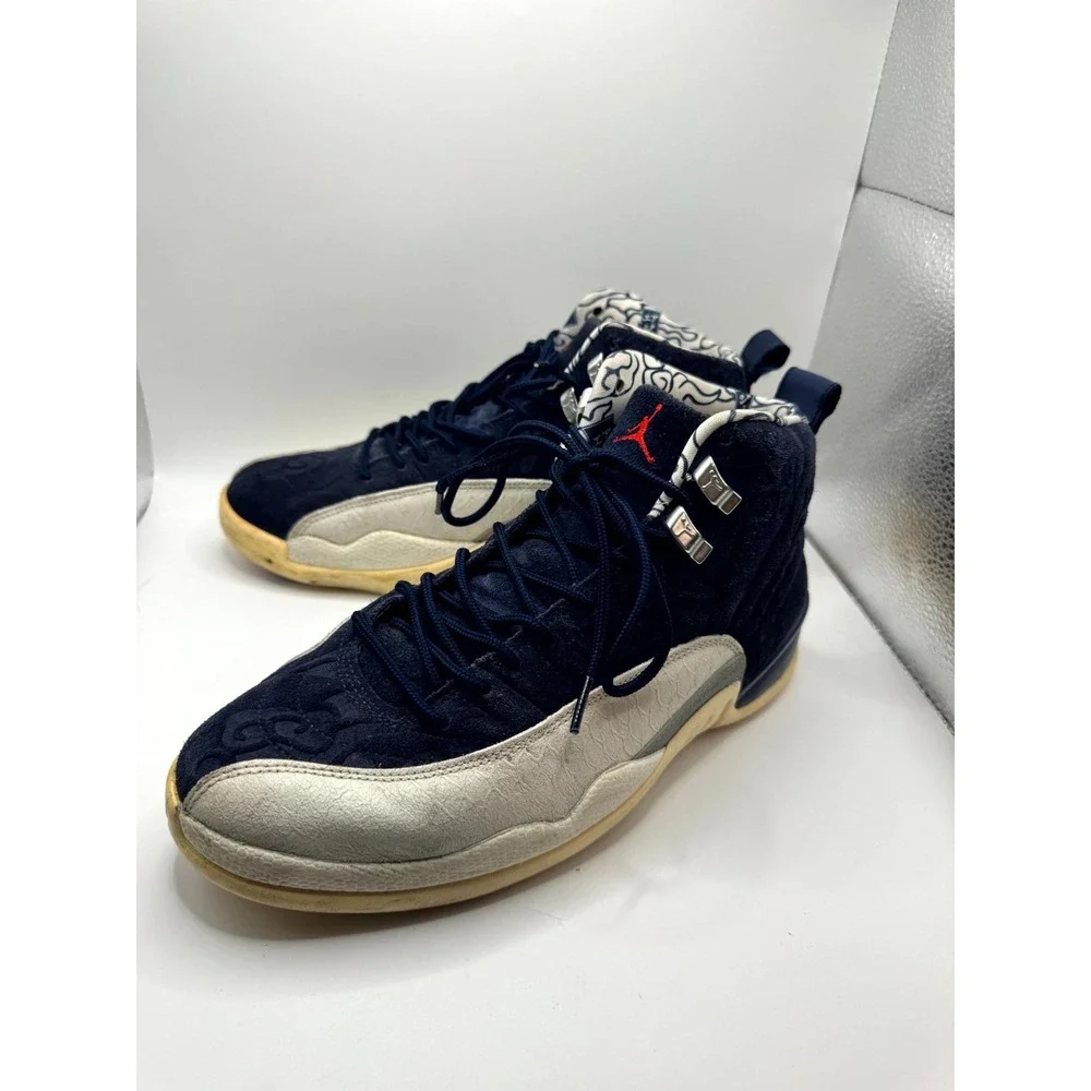 Air Jordan 12 Retro BV8016-445 Mens 8.5 International Flight Navy Blue Sneaker